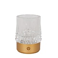 Lucide LILY - Lampe de Table Rechargeable - Pile - Ø 8 cm - LED Dim pour réchauffer - 1x3W 2700K/3000K - Or Mat / Laiton - Lot de 3