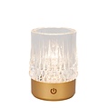 Lucide LILY - Lampe de Table Rechargeable - Pile - Ø 8 cm - LED Dim pour réchauffer - 1x3W 2700K/3000K - Or Mat / Laiton - Lot de 3