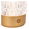 Lucide LILY - Lampe de Table Rechargeable - Pile - Ø 8 cm - LED Dim pour réchauffer - 1x3W 2700K/3000K - Or Mat / Laiton - Lot de 3