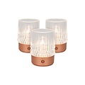 Lucide LILY - Lámpara de mesa recargable - Batería - Ø 8 cm - LED Dim to Warm - 1x3W 2700K/3000K - Cobre - Juego de 3
