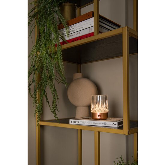 Lucide LILY - Lámpara de mesa recargable - Batería - Ø 8 cm - LED Dim to Warm - 1x3W 2700K/3000K - Cobre - Juego de 3