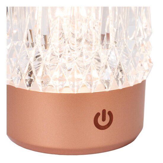 Lucide LILY - Lámpara de mesa recargable - Batería - Ø 8 cm - LED Dim to Warm - 1x3W 2700K/3000K - Cobre - Juego de 3