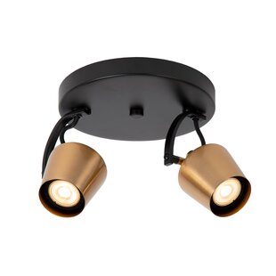 Lucide EMILE - Spot de plafond - Ø 20 cm - 2xGU10 - Or Mat / Laiton