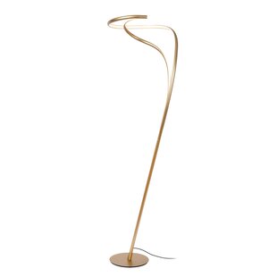 Lucide SARDANA - Vloerlamp - Ø 44 cm - LED Dimb. - 1x28W 2700K - Mat Goud / Messing