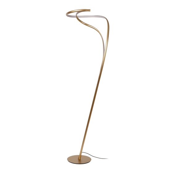 Lucide SARDANA - Vloerlamp - Ø 44 cm - LED Dimb. - 1x28W 2700K - Mat Goud / Messing