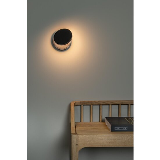 Lucide UFOR - Aplique - Ø 12 cm - LED Dim to Warm - 1800K/3000K - Negro