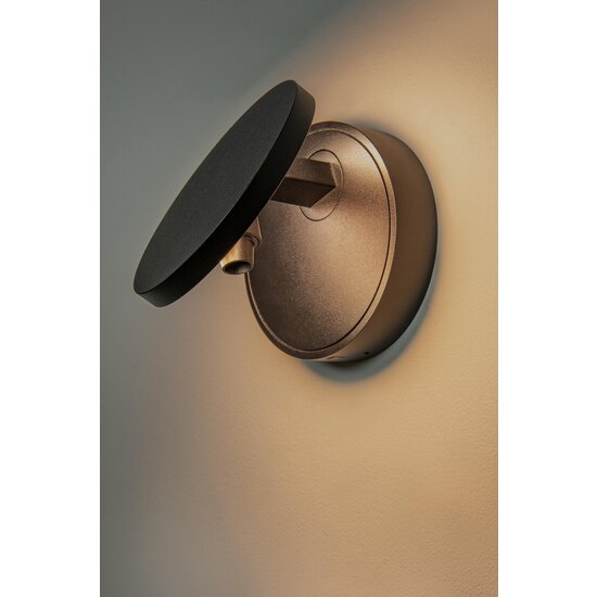 Lucide UFOR - Wandlamp - Ø 12 cm - LED Dim to warm - 1800K/3000K - Zwart