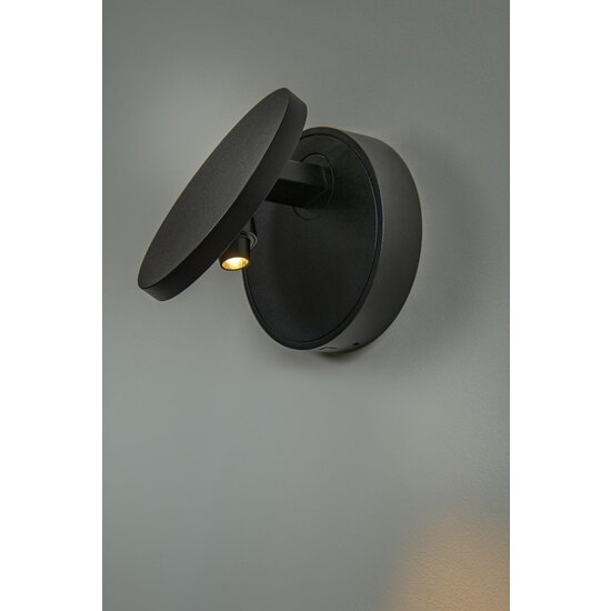 Lucide UFOR - Aplique - Ø 12 cm - LED Dim to Warm - 1800K/3000K - Negro