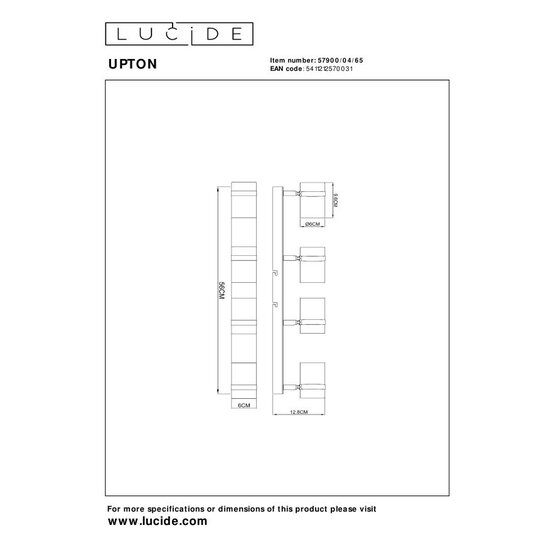 Lucide UPTON - Ceiling spotlight - 4xGU10 - Fumé