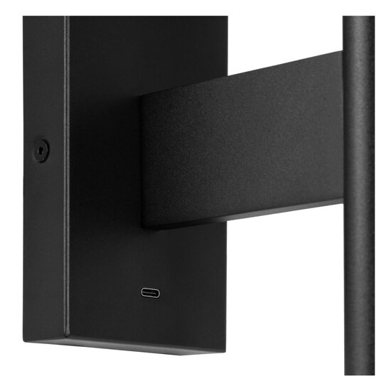 Lucide FINAN - Wall lamp - LED - 1x6W 2700K - With USB charging point - Black