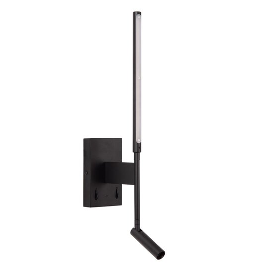 Lucide FINAN - Wall lamp - LED - 2700K - With USB charging point - Black