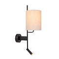 Lucide MAGIC - Wandlamp - 1xE27 - Met USB oplaadpunt - Zwart