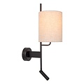Lucide MAGIC - Wandlamp - 1xE27 - Met USB oplaadpunt - Zwart