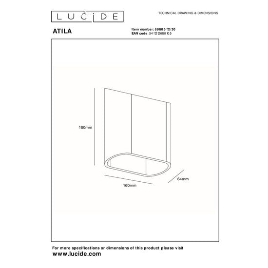 LUCIDE Lucide ATILA - Indoor/Outdoor Wall Lamp - Perfect for any outdoor space