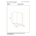 Lucide ATILA - Wandlamp Binnen/Buiten - LED - 2x5W 2700K - IP54 - Zwart