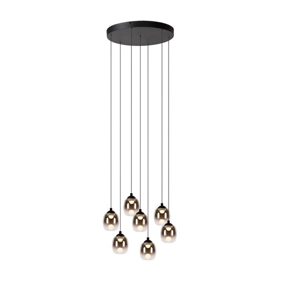 Lucide TAMINO - Hanglamp - Ø 52 cm - LED Dimb. - 7x7W 3000K - Zwart