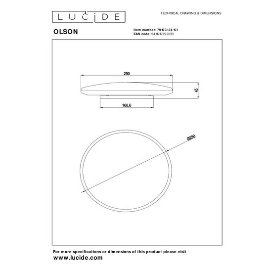 LUCIDE Lucide OLSON - Plafonnière Badkamer - Perfecte verlichting voor jouw badkamer