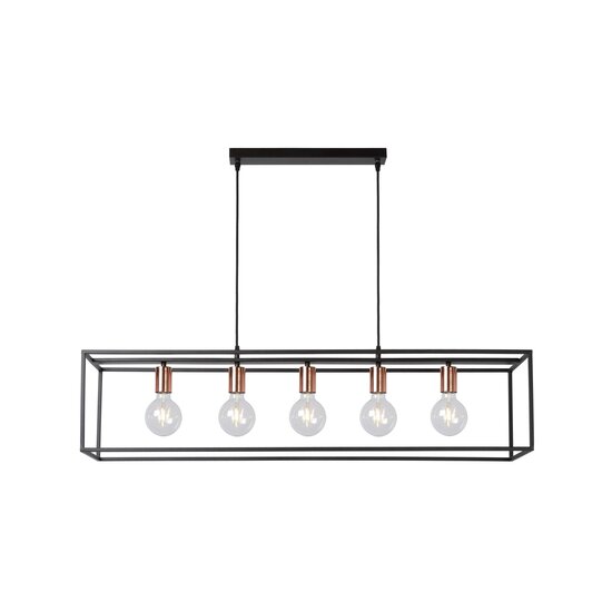 Lucide ARTHUR - Pendant lamp - 5xE27 - Black