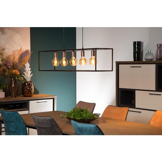 Lucide ARTHUR - Pendant lamp - 5xE27 - Black