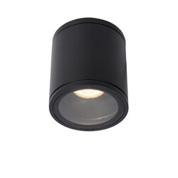 Lucide AVEN - Deckenstrahler Badezimmer - Ø 9 cm - 1xGU10 - IP65 - Schwarz