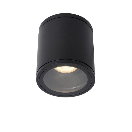 Lucide AVEN - Deckenstrahler Badezimmer - Ø 9 cm - 1xGU10 - IP65 - Schwarz