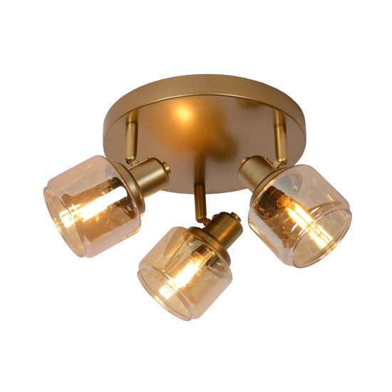 Lucide BJORN - Ceiling spotlight - Ø 38 cm - 3xE14 - Matt Gold / Brass