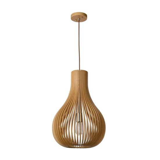 Lucide BODO - Hanging lamp - Ø 38 cm - 1xE27 - Light wood