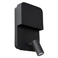 Lucide BOXER - Lámpara de noche / Aplique - LED - 3000K - Con punto de carga USB - Negro