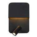 Lucide BOXER - Lámpara de noche / Aplique - LED - 3000K - Con punto de carga USB - Negro