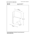 Lucide BOXER - Lámpara de noche / Aplique - LED - 3000K - Con punto de carga USB - Negro