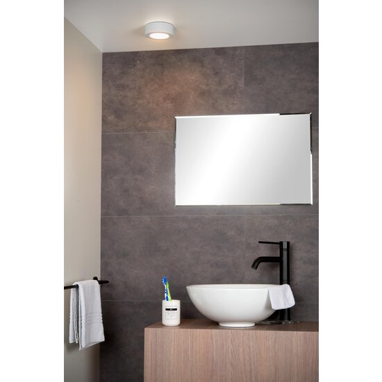 Lucide BRICE-LED - Bathroom Ceiling Light - Ø 11.7 cm - LED Dimming. - 1x8W 3000K - IP44 - White