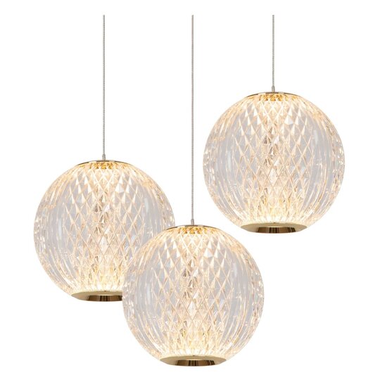 Lucide CINTRA - Pendant lamp - Ø 25 cm - LED Dimb. - 3x4.7W 2700K - Transparent