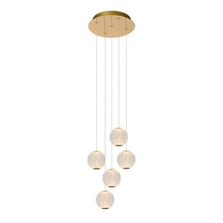 Lucide CINTRA - Lámpara colgante - Ø 32 cm - LED Dimming. - 5x4,7W 2700K - Transparente