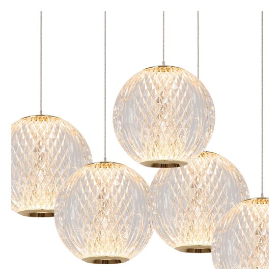 Lucide CINTRA - Pendant lamp - Ø 32 cm - LED Dimb. - 5x4.7W 2700K - Transparent