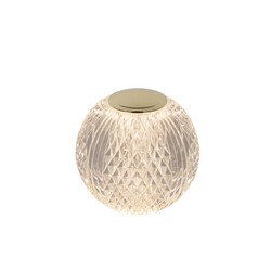 Lucide CINTRA - Lámpara de mesa recargable - Accu/Batería - Ø 11 cm - LED Dim. - 1x2W 2700K - 3 pasos de atenuación - Transparente