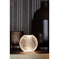 Lucide CINTRA - Lámpara de mesa recargable - Accu/Batería - Ø 11 cm - LED Dim. - 1x2W 2700K - 3 pasos de atenuación - Transparente