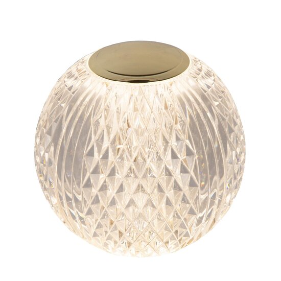 Lucide CINTRA - Lámpara de mesa recargable - Accu/Batería - Ø 11 cm - LED Dim. - 1x2W 2700K - 3 pasos de atenuación - Transparente