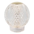 Lucide CINTRA - Lámpara de mesa recargable - Accu/Batería - Ø 11 cm - LED Dim. - 1x2W 2700K - 3 pasos de atenuación - Transparente
