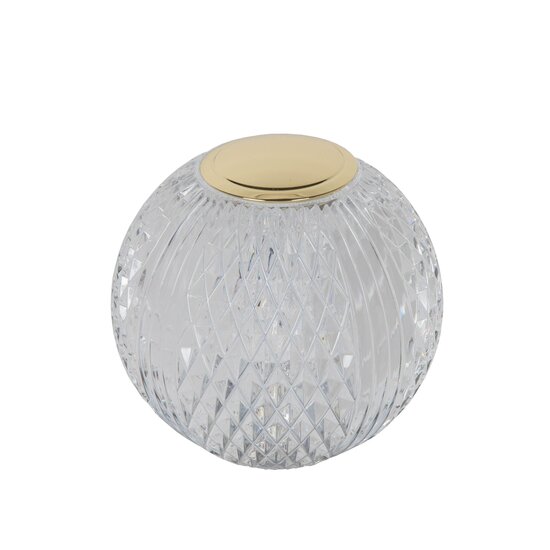 Lucide CINTRA - Lampe de Table Rechargeable - Accu/Batterie - Ø 9 cm - LED Dim. - 1x1,5W 2700K - 3 StepDim - Transparent