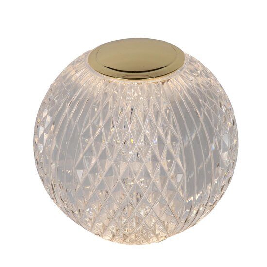 Lucide CINTRA - Lámpara de mesa recargable - Accu/Batería - Ø 9 cm - LED Dim. - 1x1.5W 2700K - 3 pasos de atenuación - Transparente