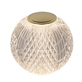 Lucide CINTRA - Lámpara de mesa recargable - Accu/Batería - Ø 9 cm - LED Dim. - 1x1.5W 2700K - 3 pasos de atenuación - Transparente