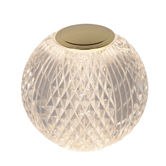 Lucide CINTRA - Lampe de Table Rechargeable - Accu/Batterie - Ø 9 cm - LED Dim. - 1x1,5W 2700K - 3 StepDim - Transparent