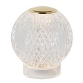 Lucide CINTRA - Lámpara de mesa recargable - Accu/Batería - Ø 9 cm - LED Dim. - 1x1.5W 2700K - 3 pasos de atenuación - Transparente