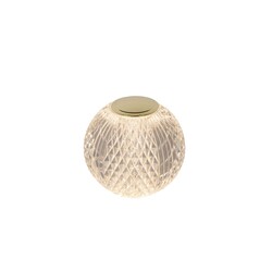 Lucide CINTRA - Lámpara de mesa recargable - Accu/Batería - Ø 9 cm - LED Dim. - 1x1.5W 3000K - 3 pasos de intensidad - Transparente