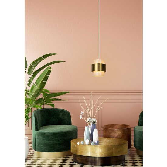 Lucide FIRMIN - Hanglamp - Ø 20 cm - 1xE27 - Mat Goud / Messing