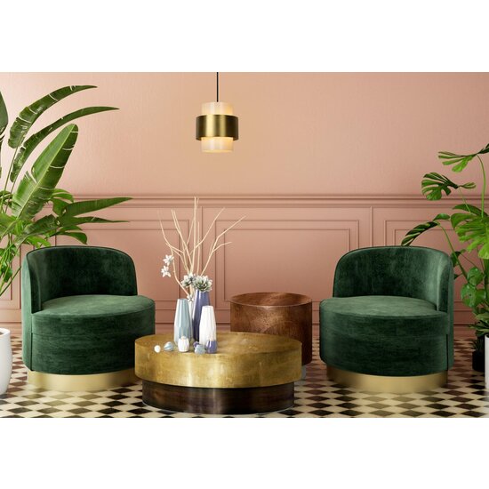 Lucide FIRMIN - Pendant lamp - Ø 20 cm - 1xE27 - Matt Gold / Brass