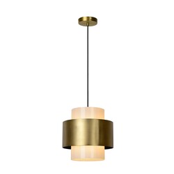 Lucide FIRMIN - Lámpara colgante - Ø 30 cm - 1xE27 - Oro Mate / Latón