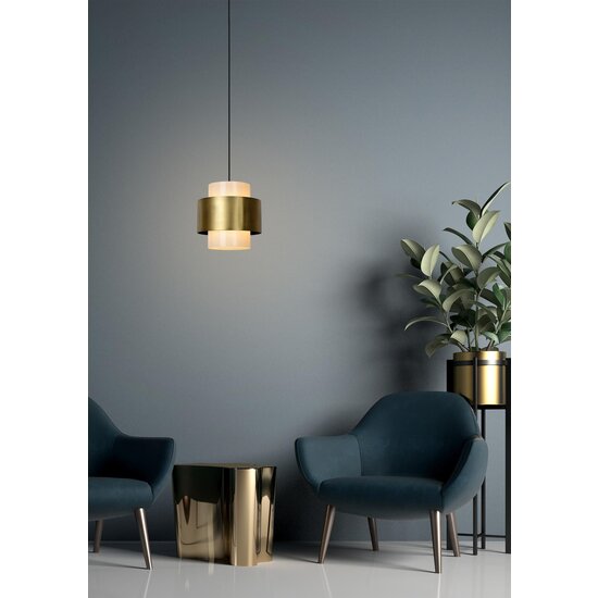 Lucide FIRMIN - Pendant lamp - Ø 30 cm - 1xE27 - Matt Gold / Brass