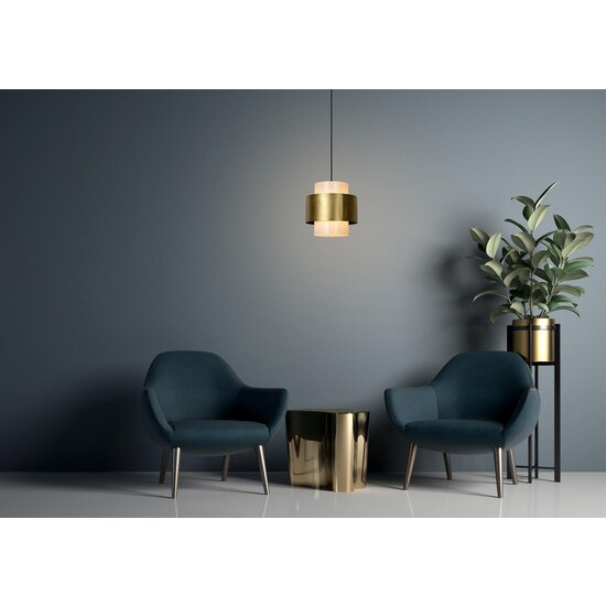 Lucide FIRMIN - Pendant lamp - Ø 30 cm - 1xE27 - Matt Gold / Brass