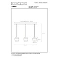 Lucide FIRMIN - Lampe à suspension - 3xE27 - Or Mat / Laiton